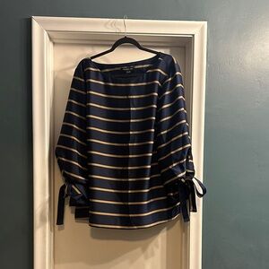 Banana Republic Navy and Gold Striped Tunic